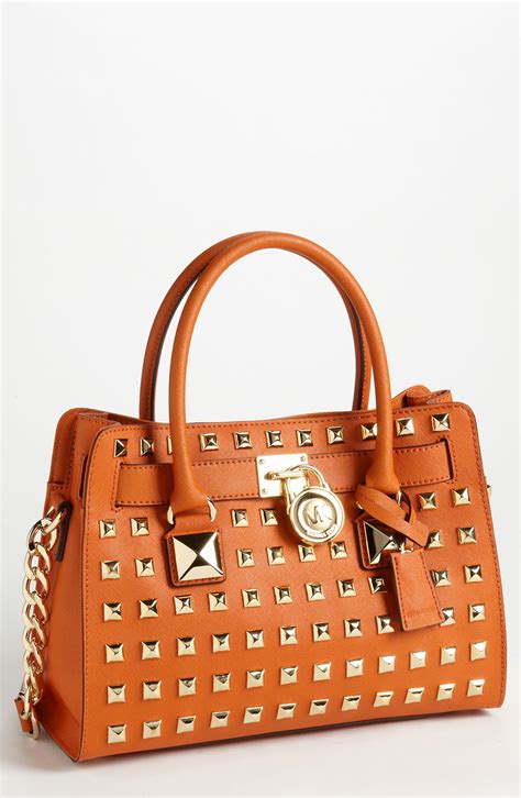 sac orange michael kors|Michael Kors opened satchel purse.